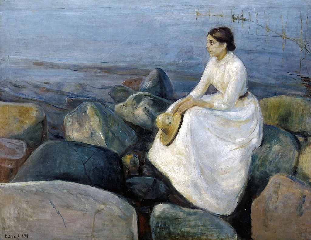 Notte d'estate, Inger sulla spiaggia - - Bergen Kunstmuseum, 1889